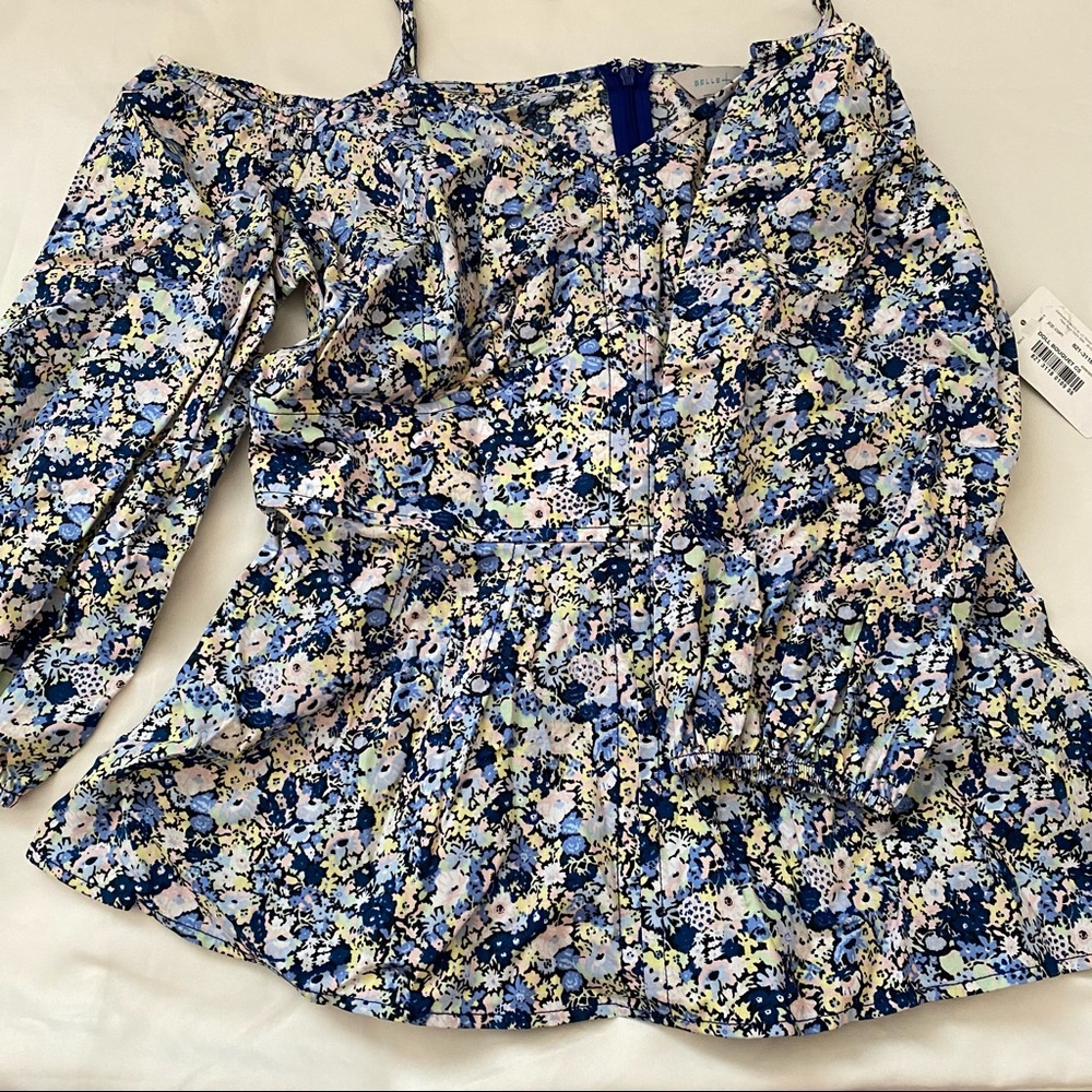 BNWT Floral Belle Sky Mid sleeve top